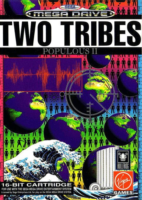 Two Tribes: Populous II box art for Sega Mega Drive